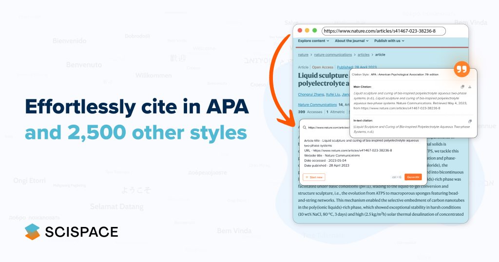 What is an APA format citation example